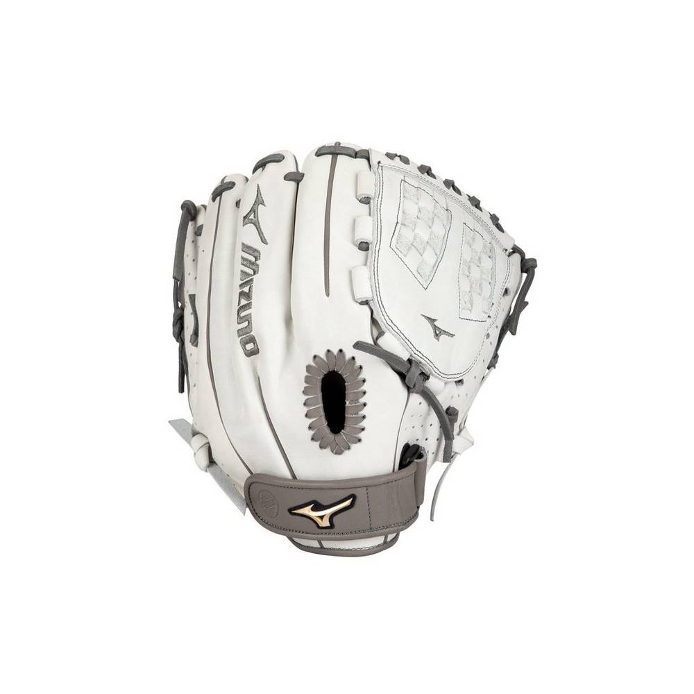 Damske Rukavice Mizuno Prime Elite Pitcher Fastpitch 12" Softball Biele/Siva Vypredaj KSVF80279